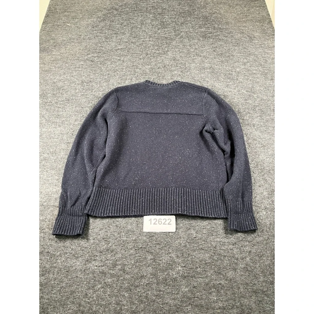 The North Face Sweater Mens Medium Navy Blue Cotton Wool Knit Crew Neck Winter